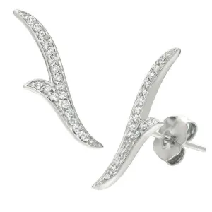 0.18 Carat Natural Diamond Earrings G-H SI set in 14K White Gold