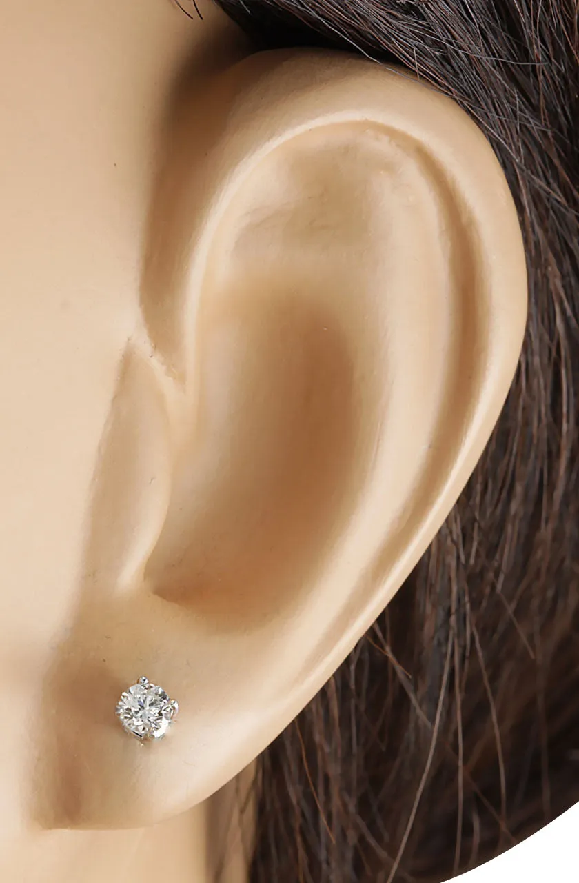 0.30 Carat Natural Diamond 14K White Gold Earrings