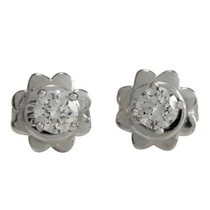 0.30 Carat Natural Diamond 14K White Gold Earrings
