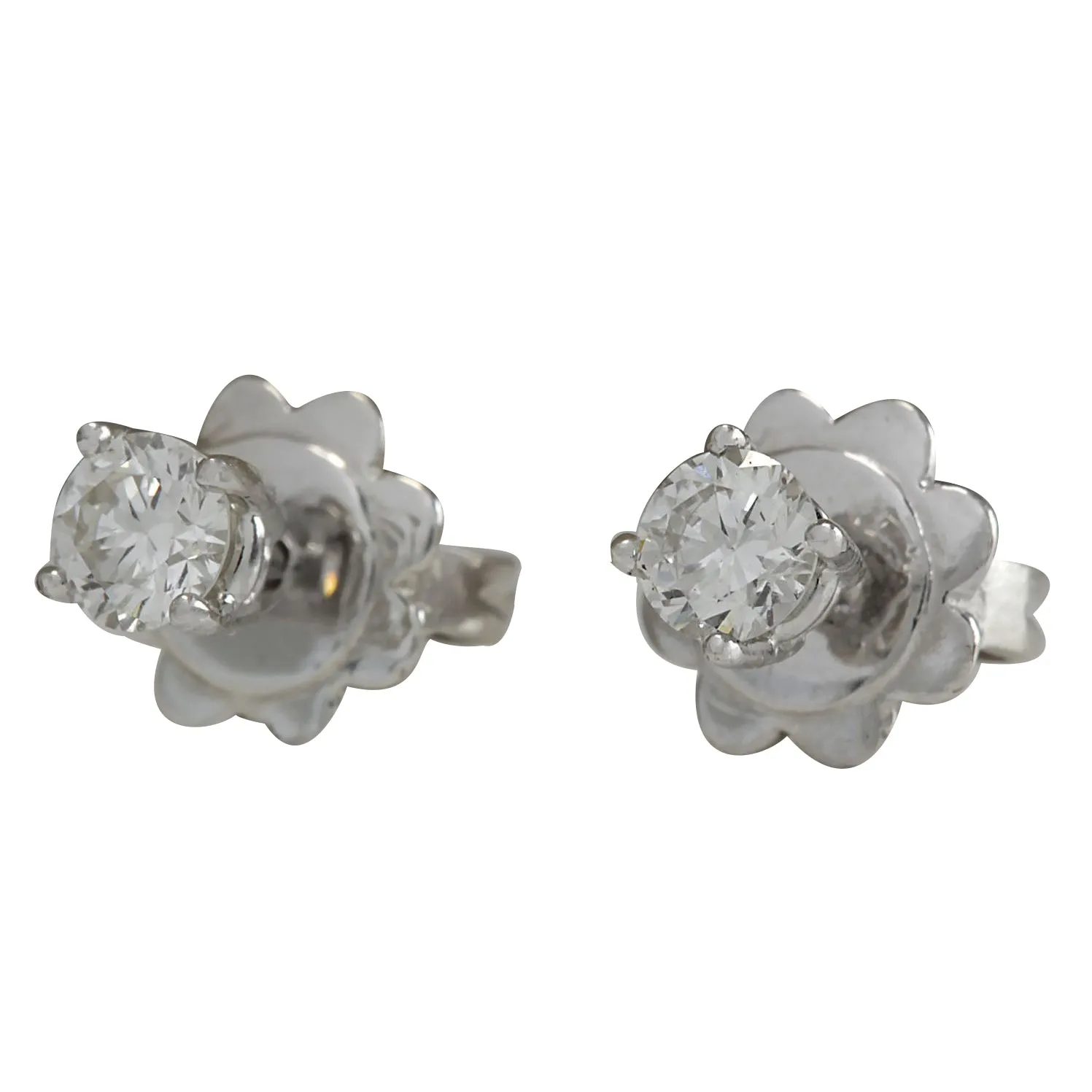 0.30 Carat Natural Diamond 14K White Gold Earrings