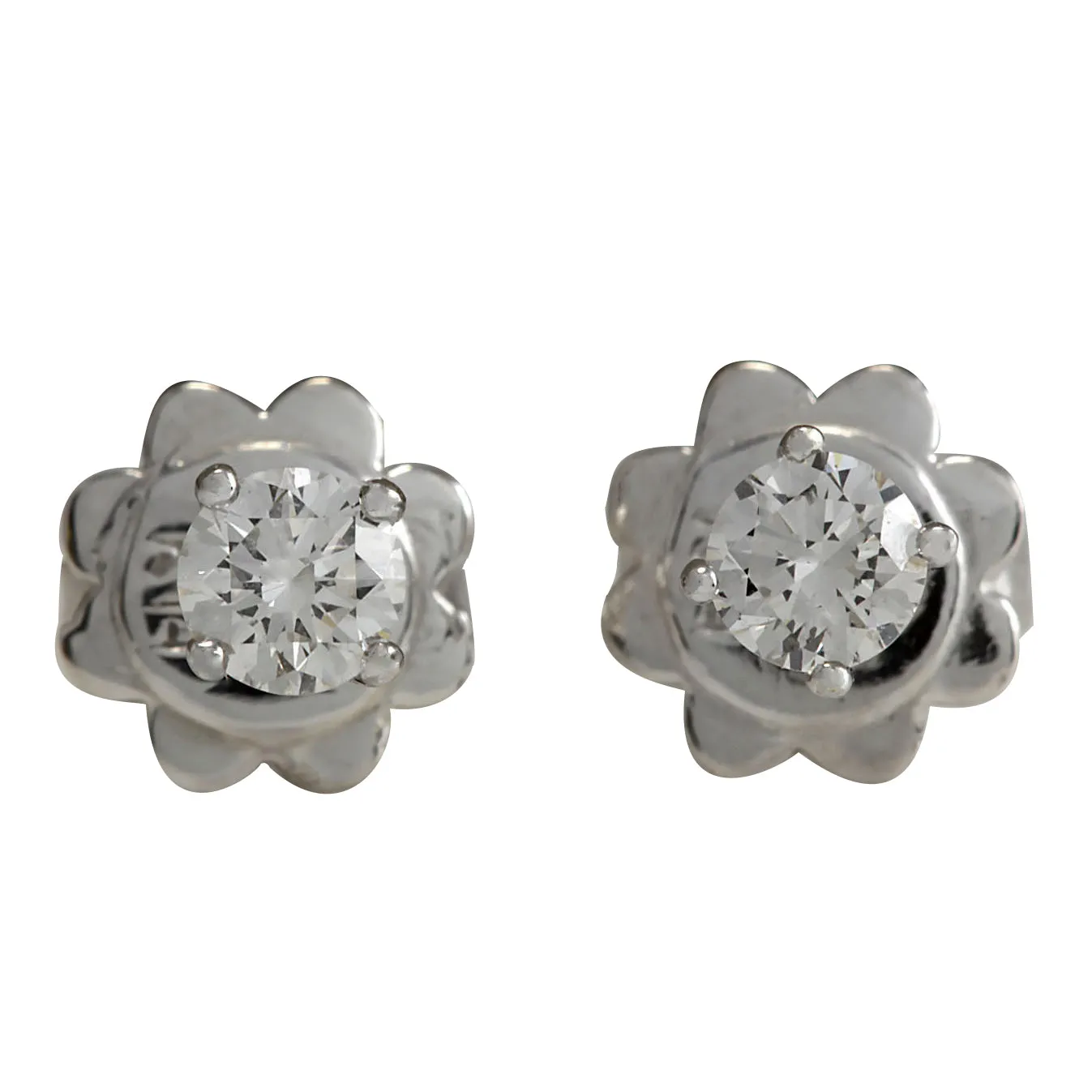 0.30 Carat Natural Diamond 14K White Gold Earrings