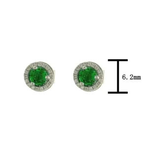 0.51carat Green Emerald Diamond Stud Earrings