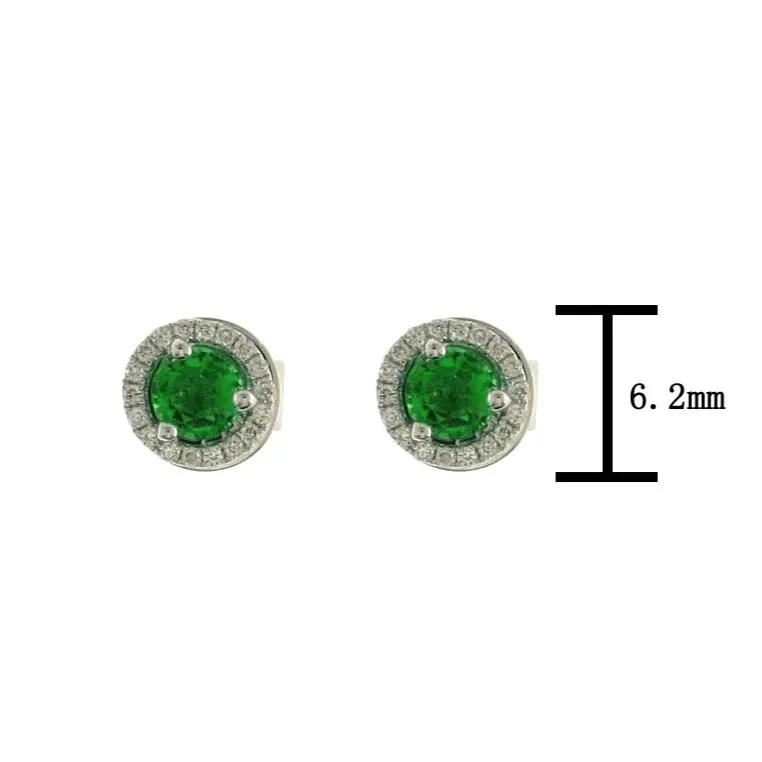 0.51carat Green Emerald Diamond Stud Earrings