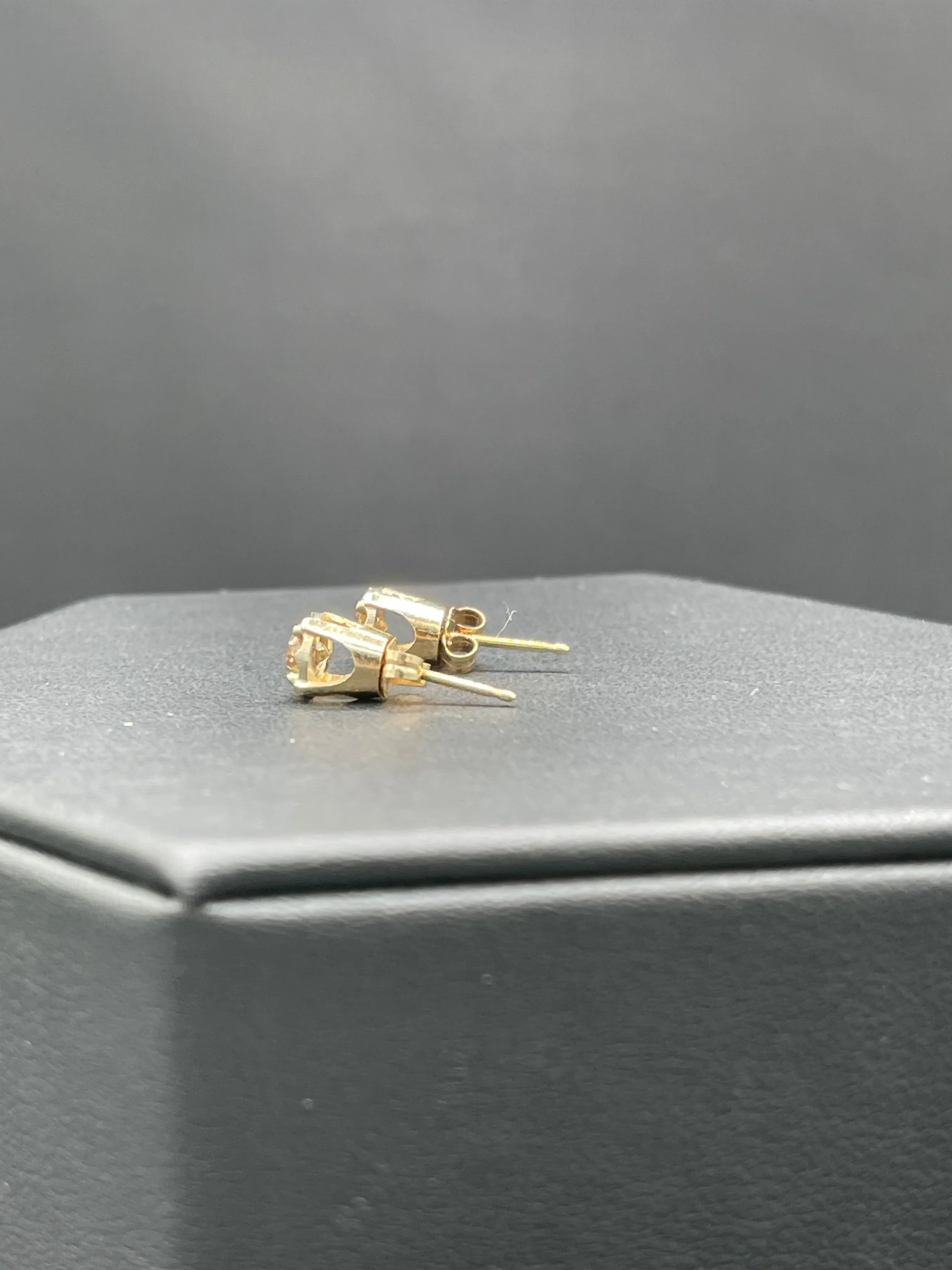 0.60 Carat Natural Fancy Champagne Diamond 14k Yellow   White Gold Stud Earrings