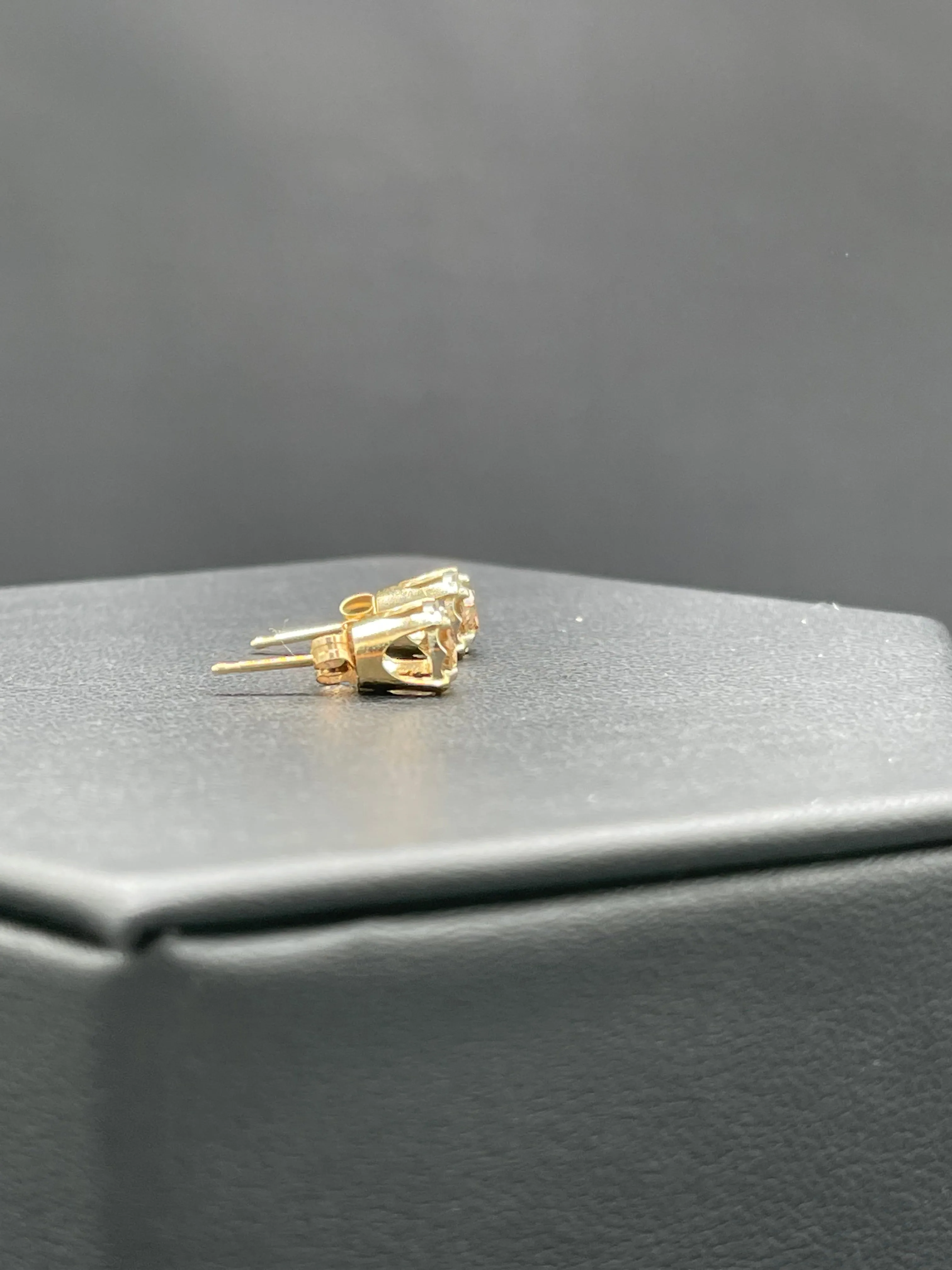 0.60 Carat Natural Fancy Champagne Diamond 14k Yellow   White Gold Stud Earrings