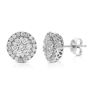 1 cttw Lab Grown Diamond Halo Stud Earrings in Sterling Silver