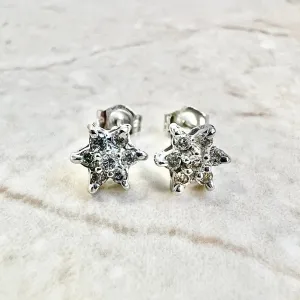 10 & 14 Karat White Gold Diamond Cluster Stud Earrings