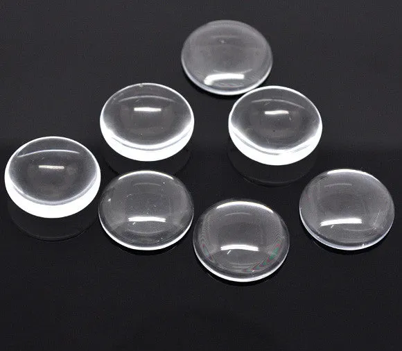 10 Pcs Clear Magnifying Round Glass Dome Cabochons Seals 1inch-25mm