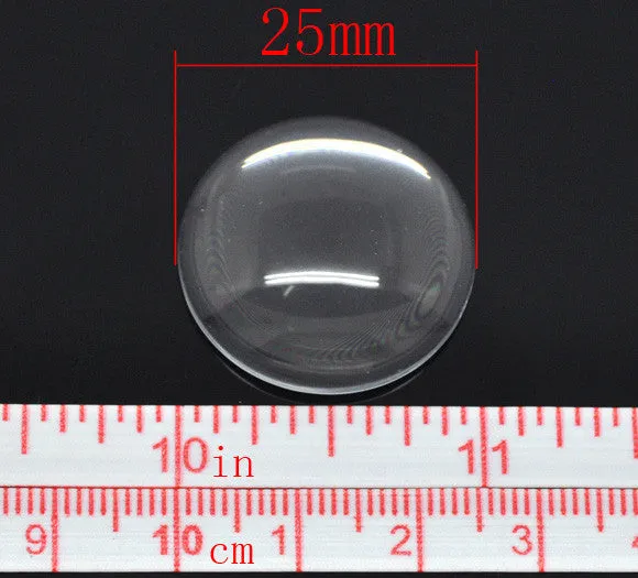10 Pcs Clear Magnifying Round Glass Dome Cabochons Seals 1inch-25mm