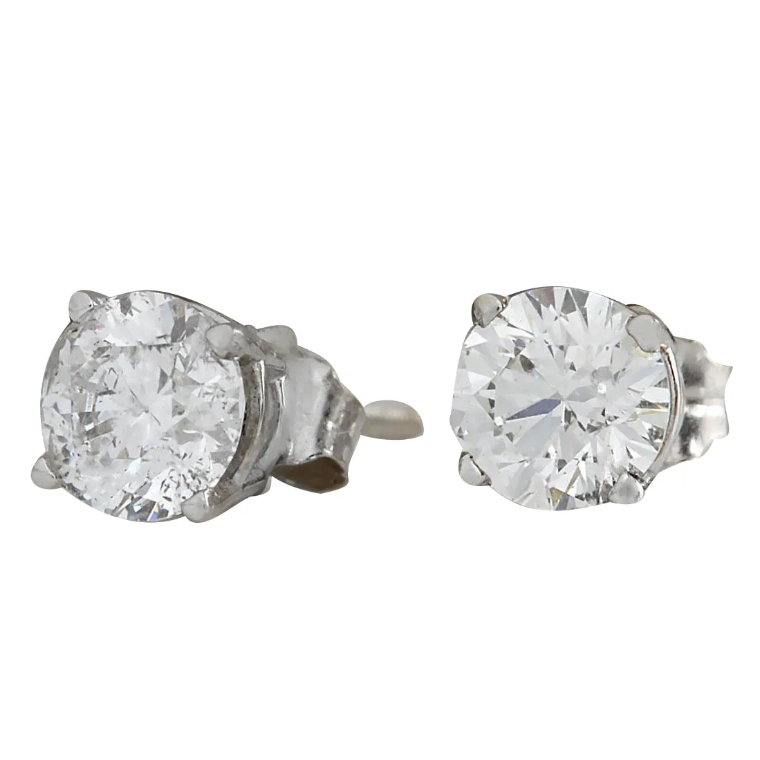 1.00 Carat Natural Diamond 14K White Gold Earrings