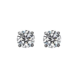 1.00tcw Round Diamonds in 14K White Gold Solitaire Stud Earrings