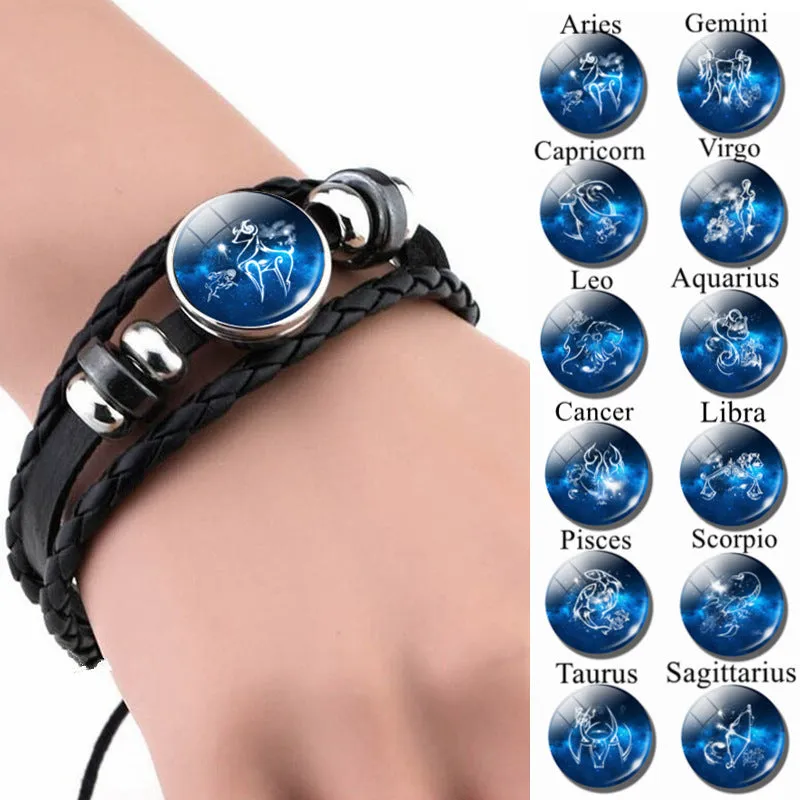 12 Zodiac Sign Bracelets Constellation Charm Jewelry