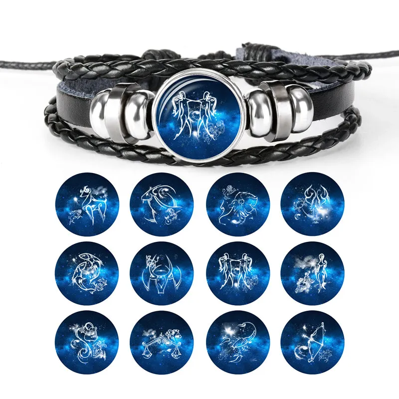 12 Zodiac Sign Bracelets Constellation Charm Jewelry