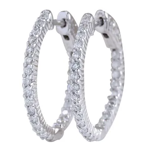 1.26 Carat Natural Diamond 14K White Gold Earrings