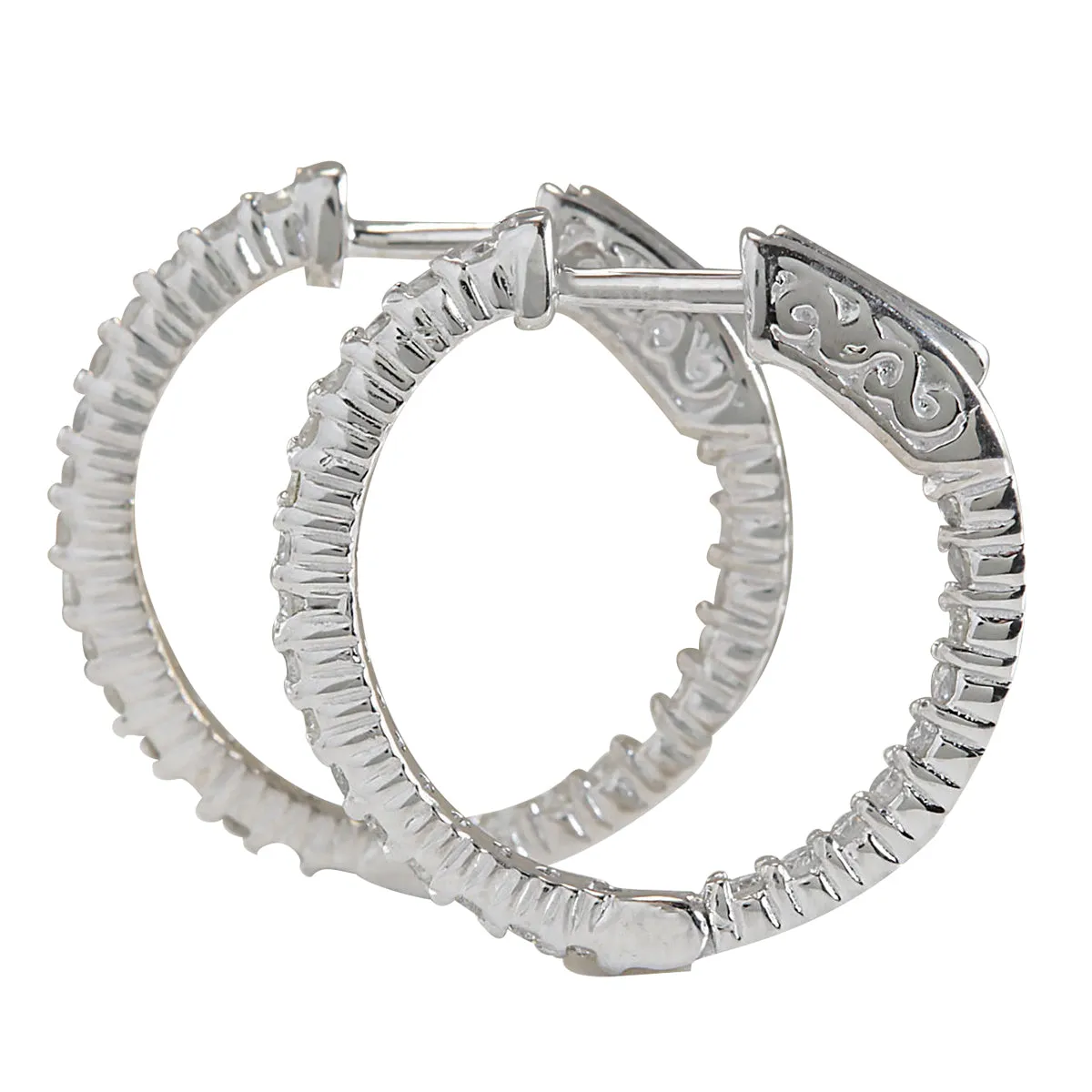 1.26 Carat Natural Diamond 14K White Gold Earrings