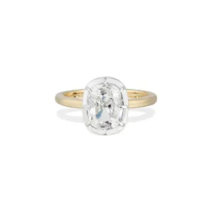 1.31 Carat Collet Cushion Cut Diamond Engagement Ring