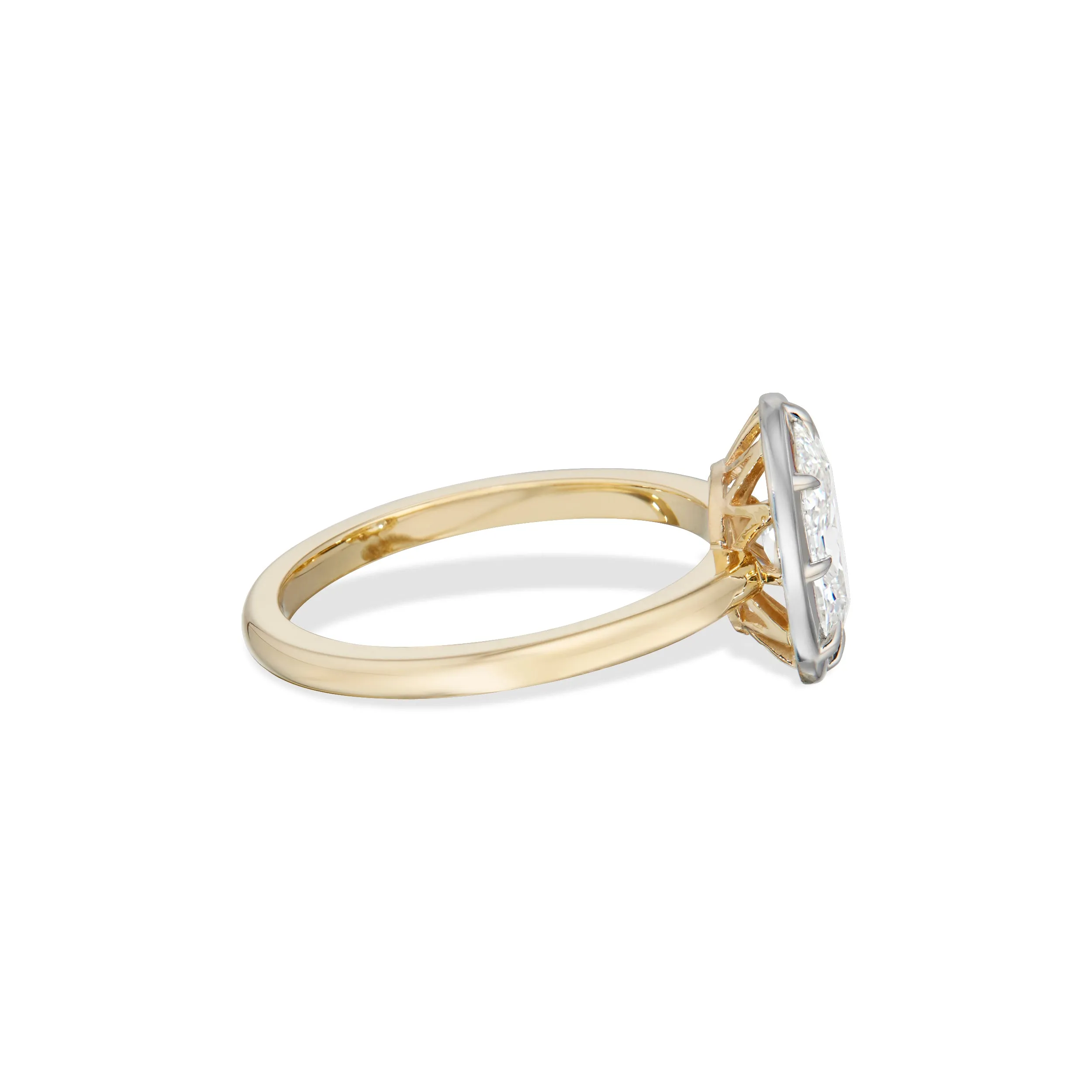 1.31 Carat Collet Cushion Cut Diamond Engagement Ring