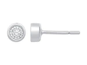 14 Karat White Gold 0.10ct Diamond Stud Earrings