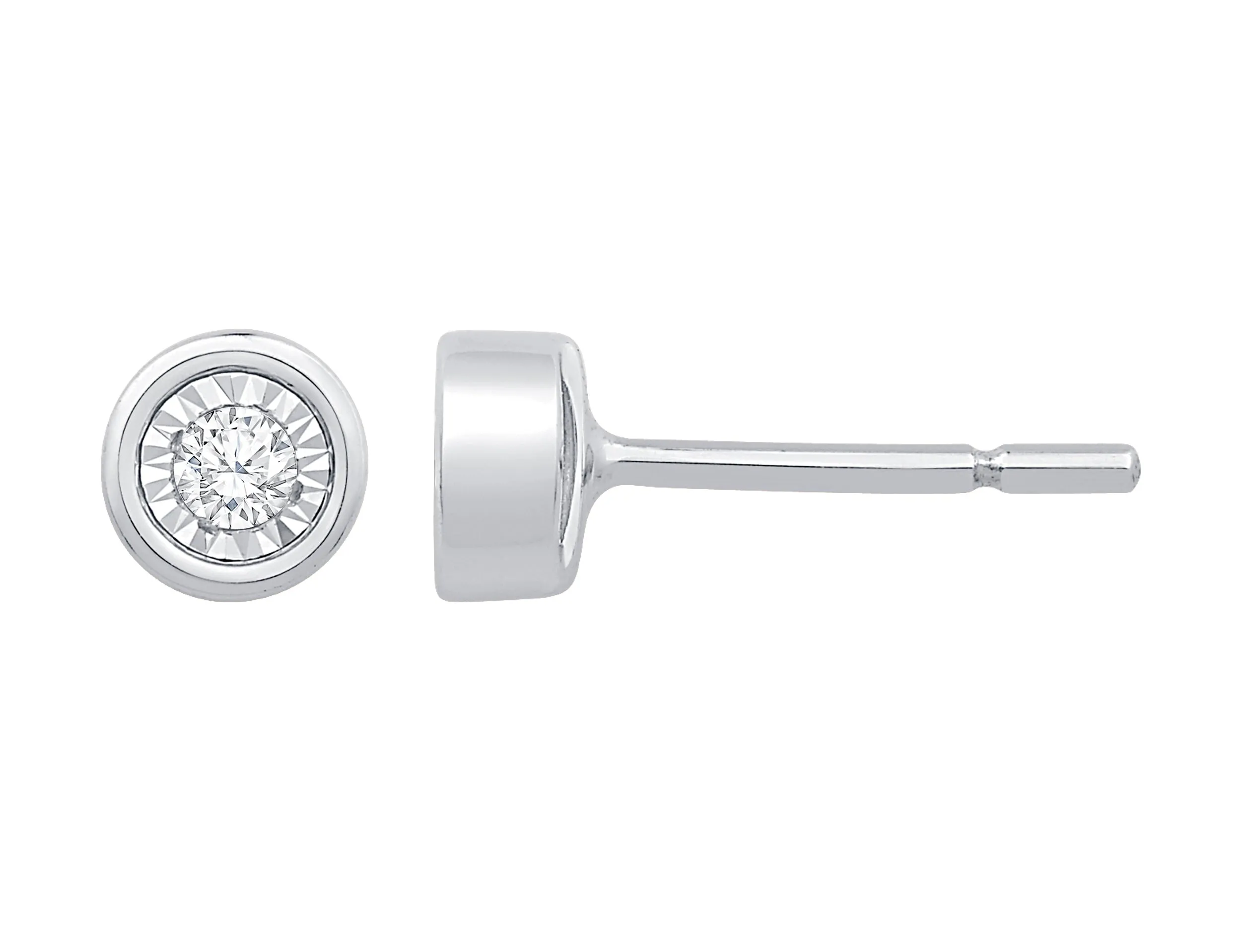 14 Karat White Gold 0.10ct Diamond Stud Earrings