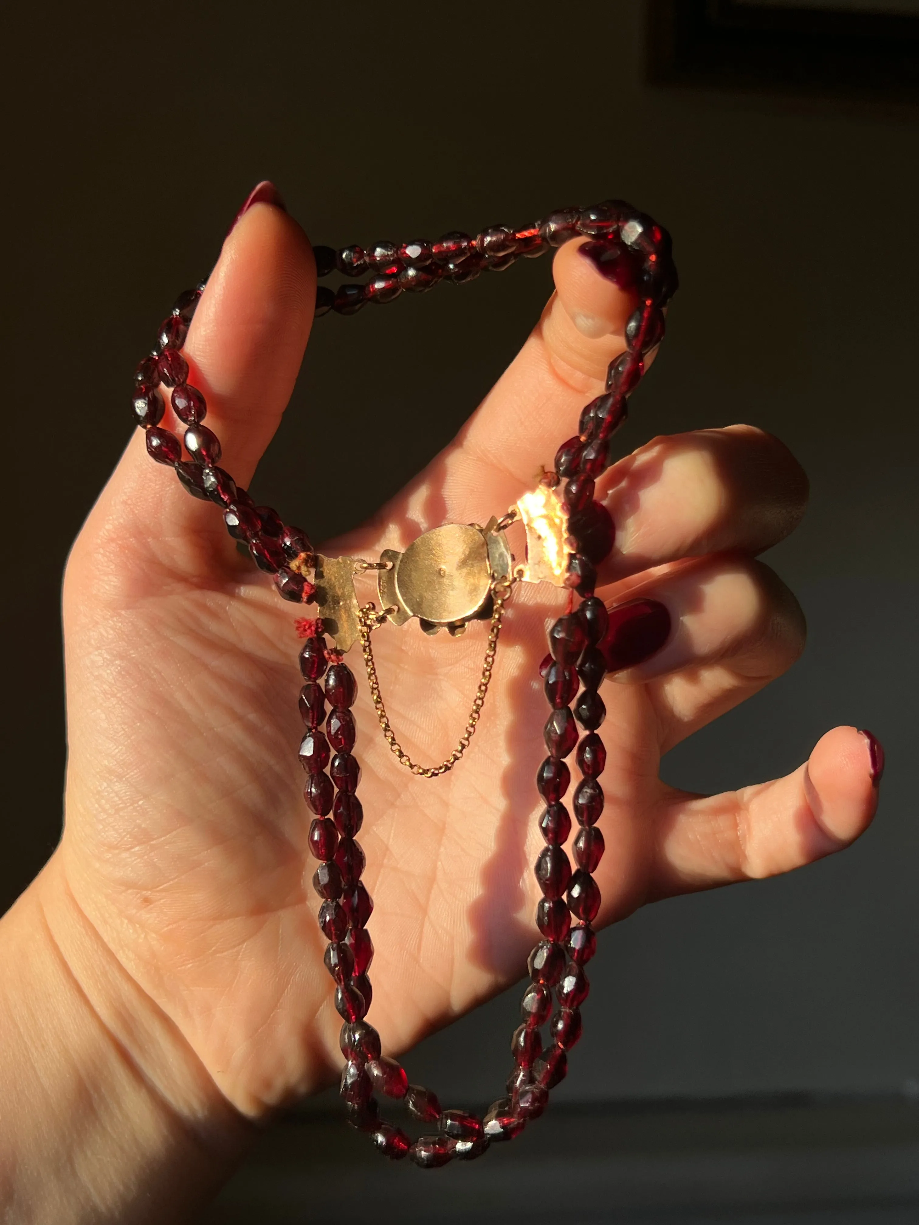 14ct Garnet Bracelet of 4 Strands circa 1860