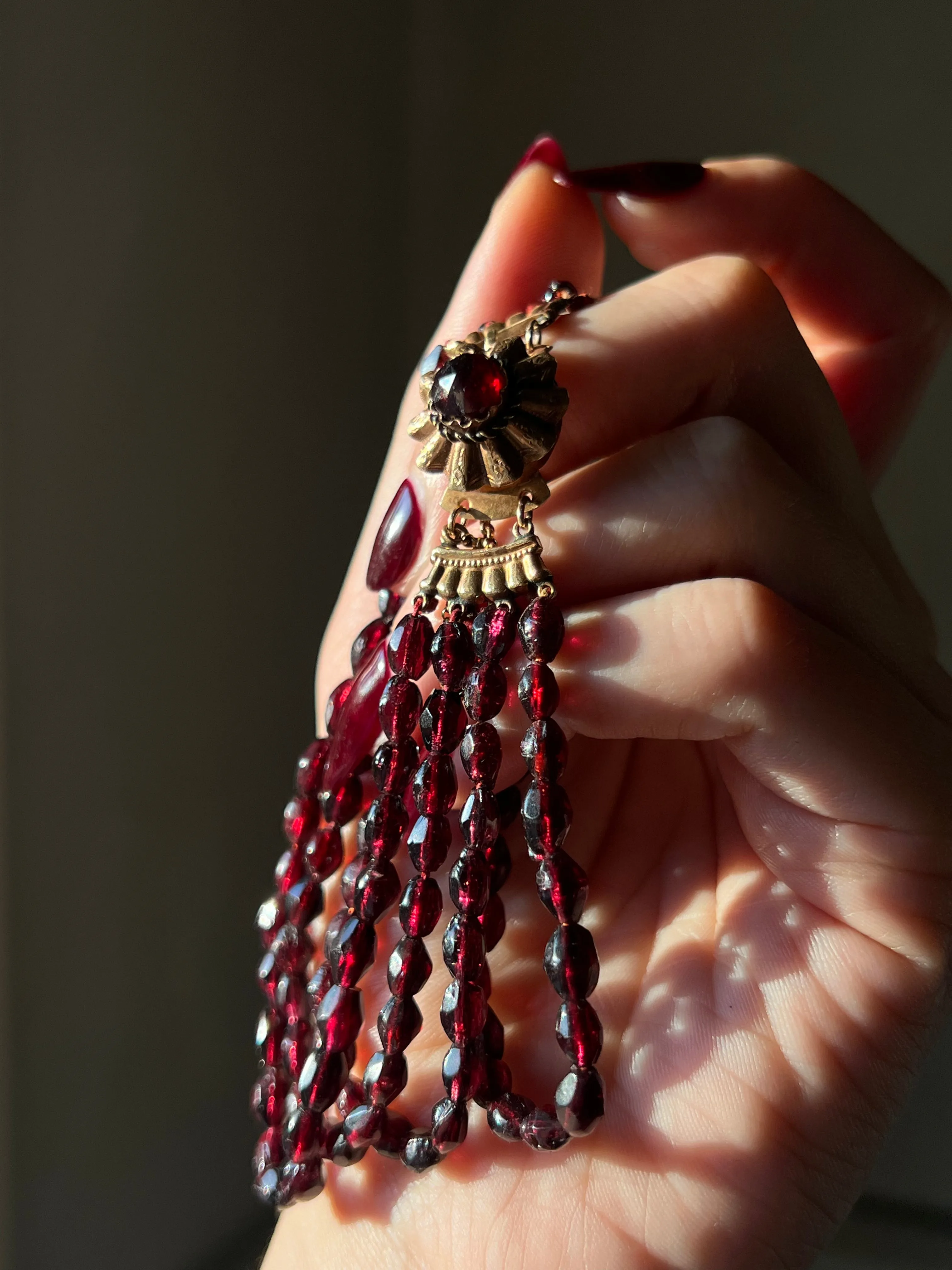 14ct Garnet Bracelet of 4 Strands circa 1860