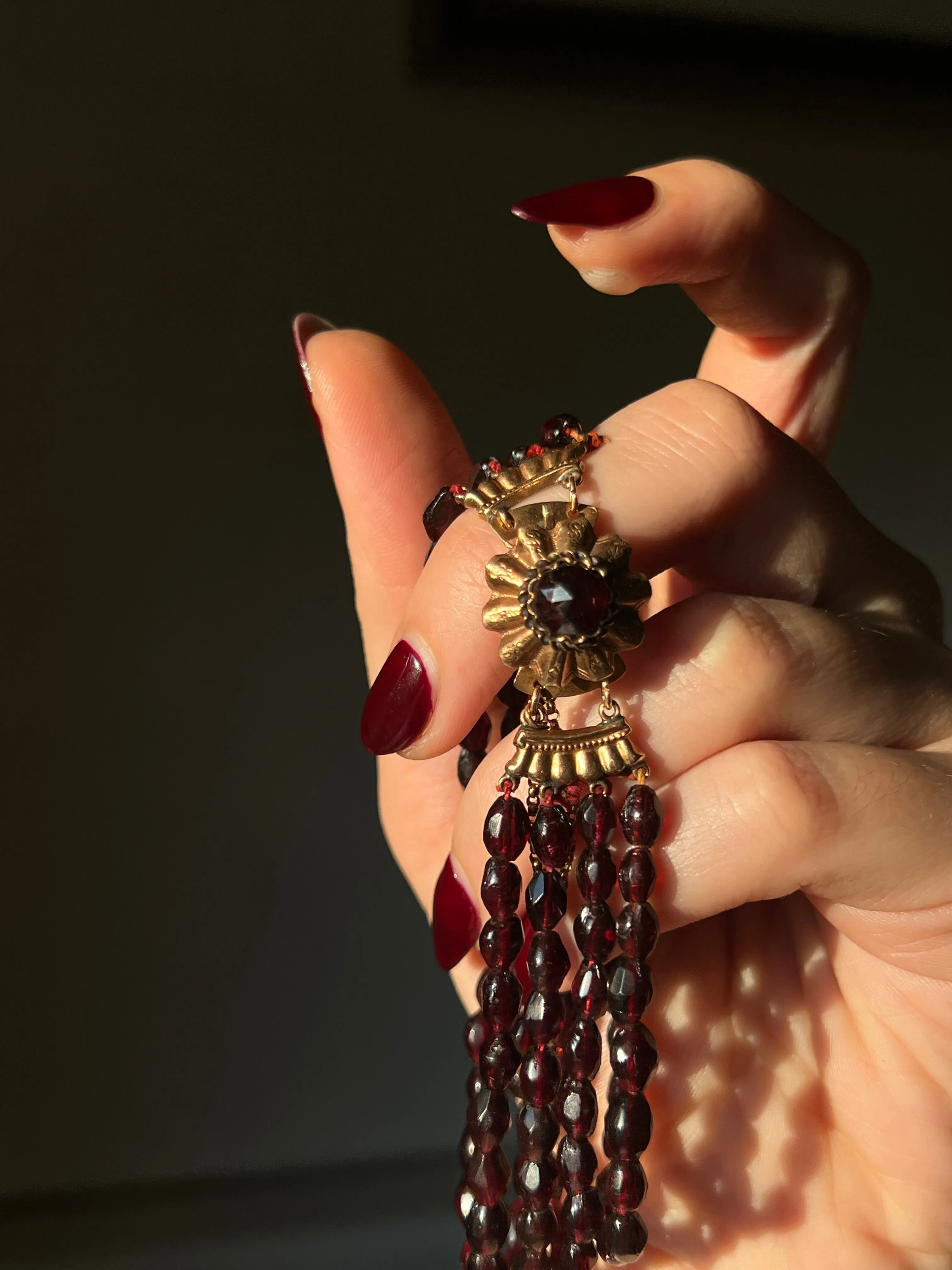 14ct Garnet Bracelet of 4 Strands circa 1860