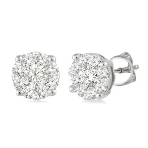 1/4ctw Diamond Cluster Stud Earrings
