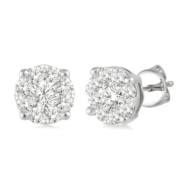 1/4ctw Diamond Cluster Stud Earrings