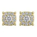 14K 1.00ct Diamond Cluster Earrings