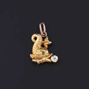 14k Fish Charm or Pendant | Antique Fish Charm