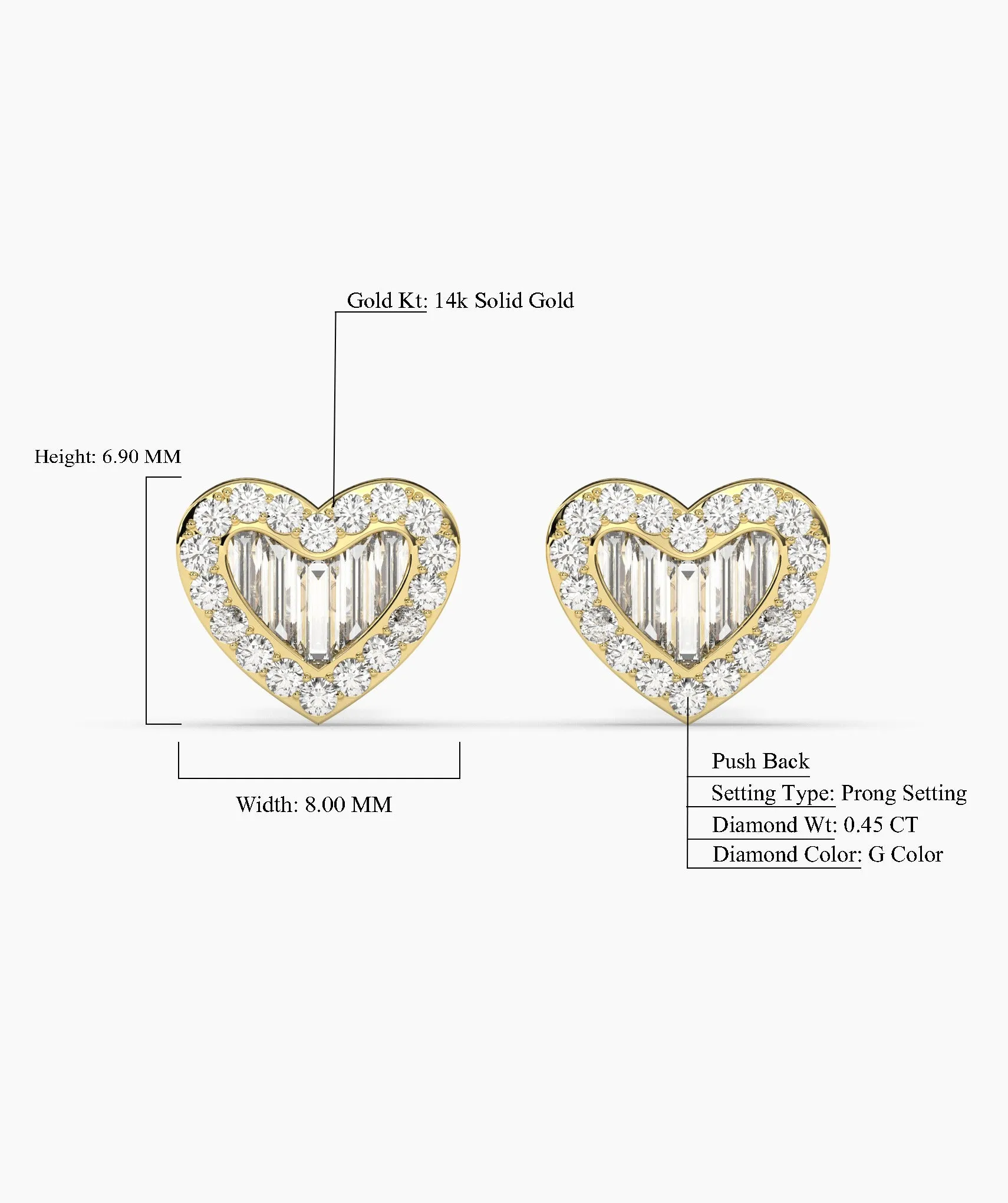 14K Gold Heartbeat Diamond Earrings