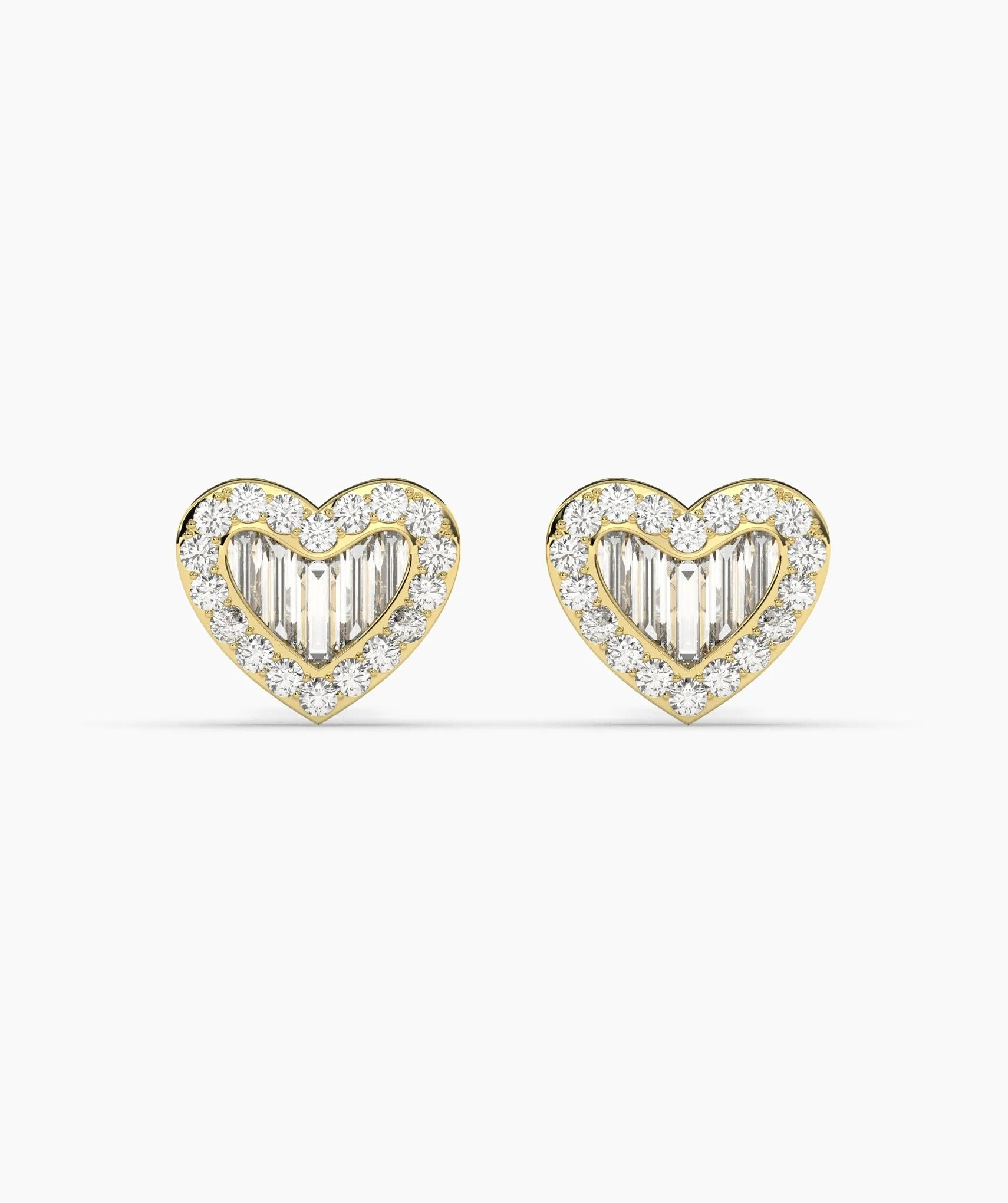 14K Gold Heartbeat Diamond Earrings