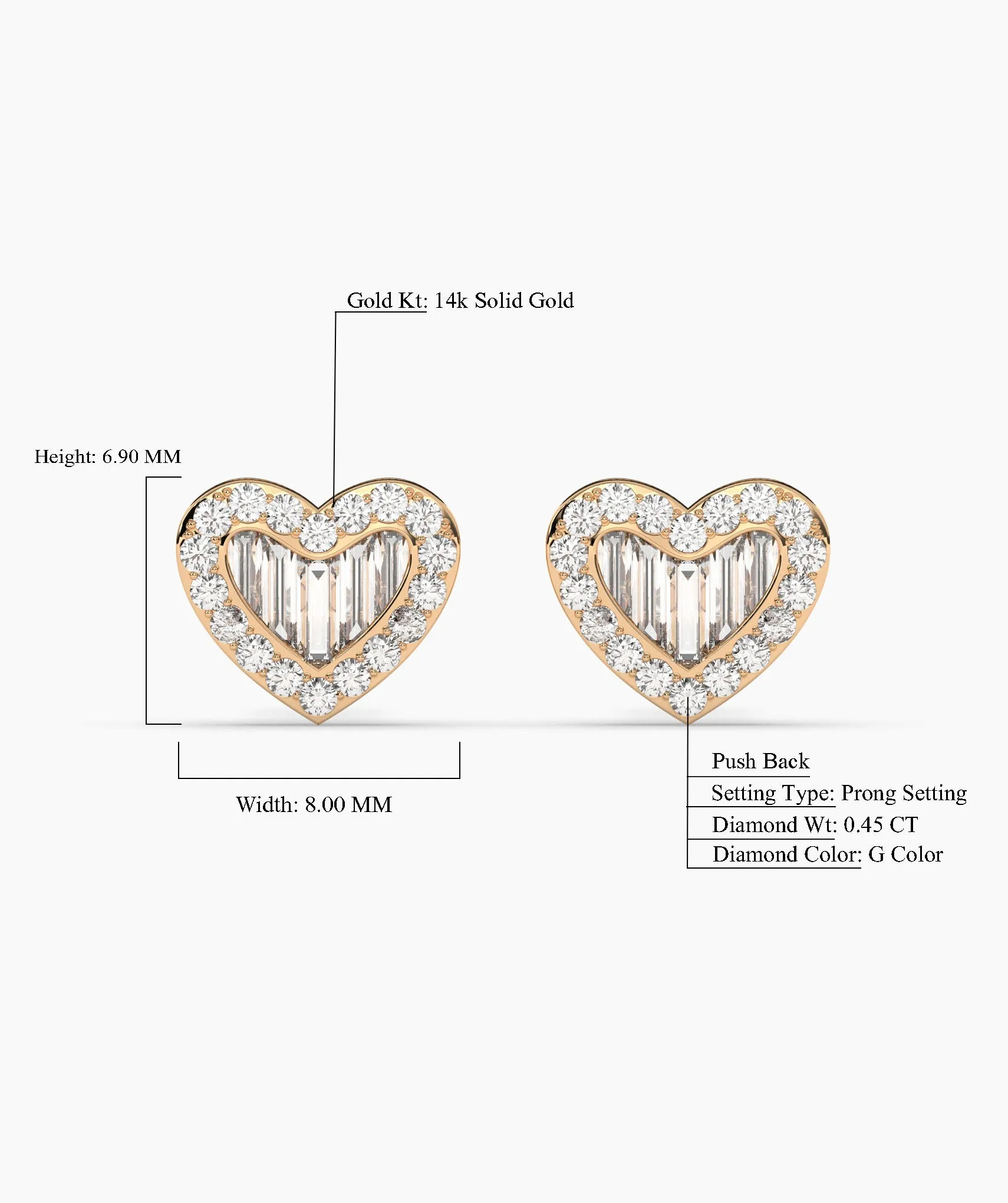 14K Gold Heartbeat Diamond Earrings
