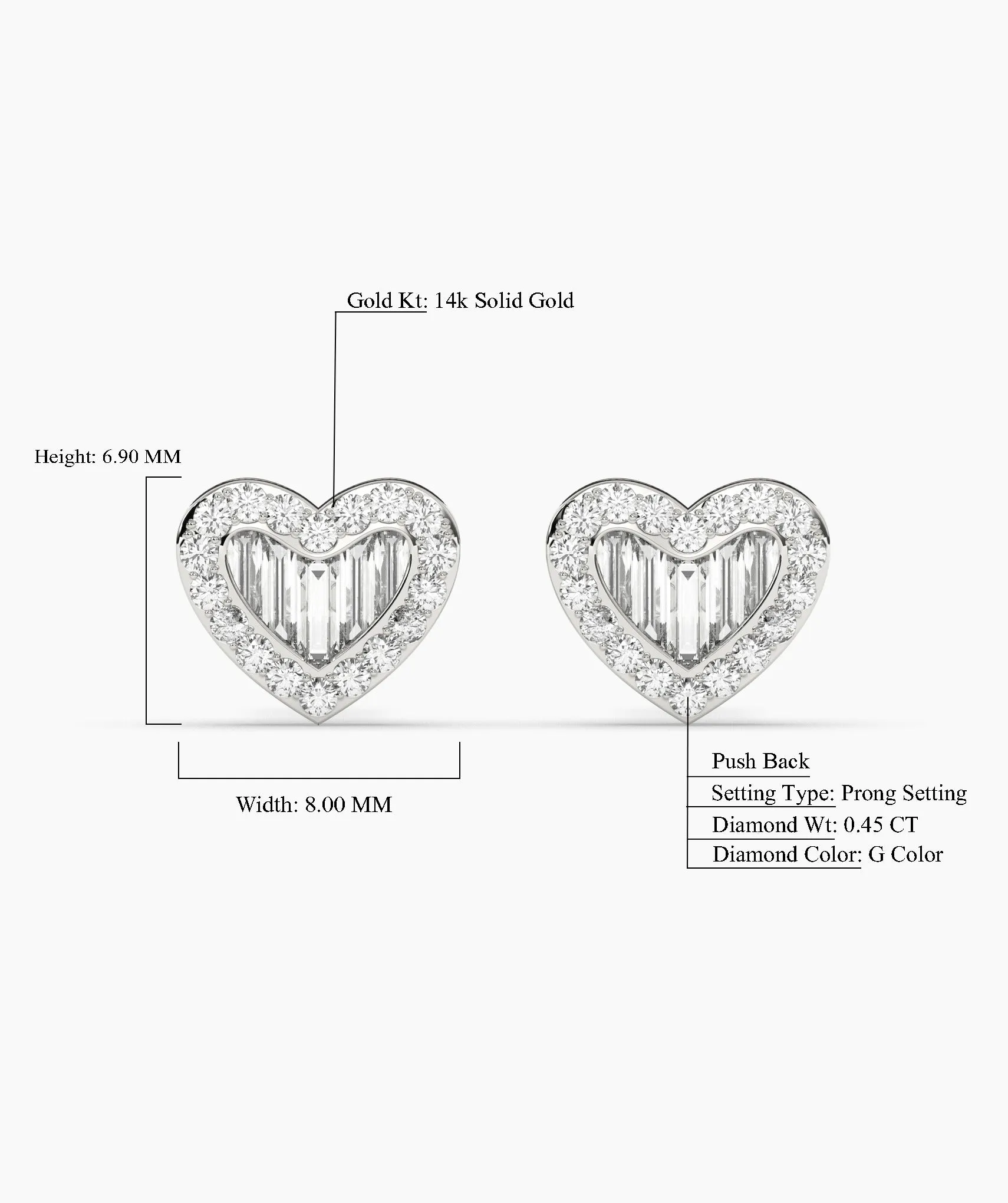 14K Gold Heartbeat Diamond Earrings