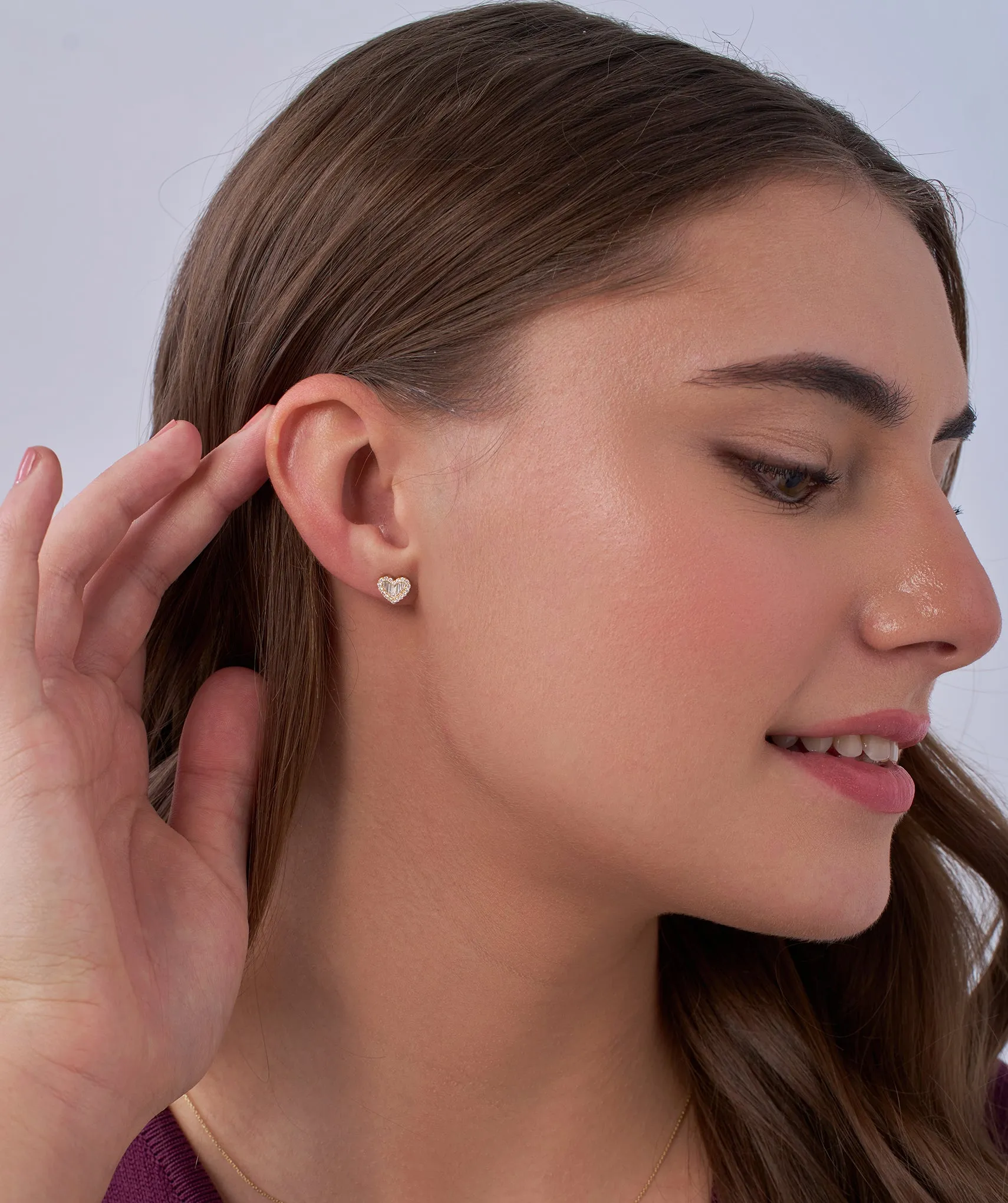 14K Gold Heartbeat Diamond Earrings