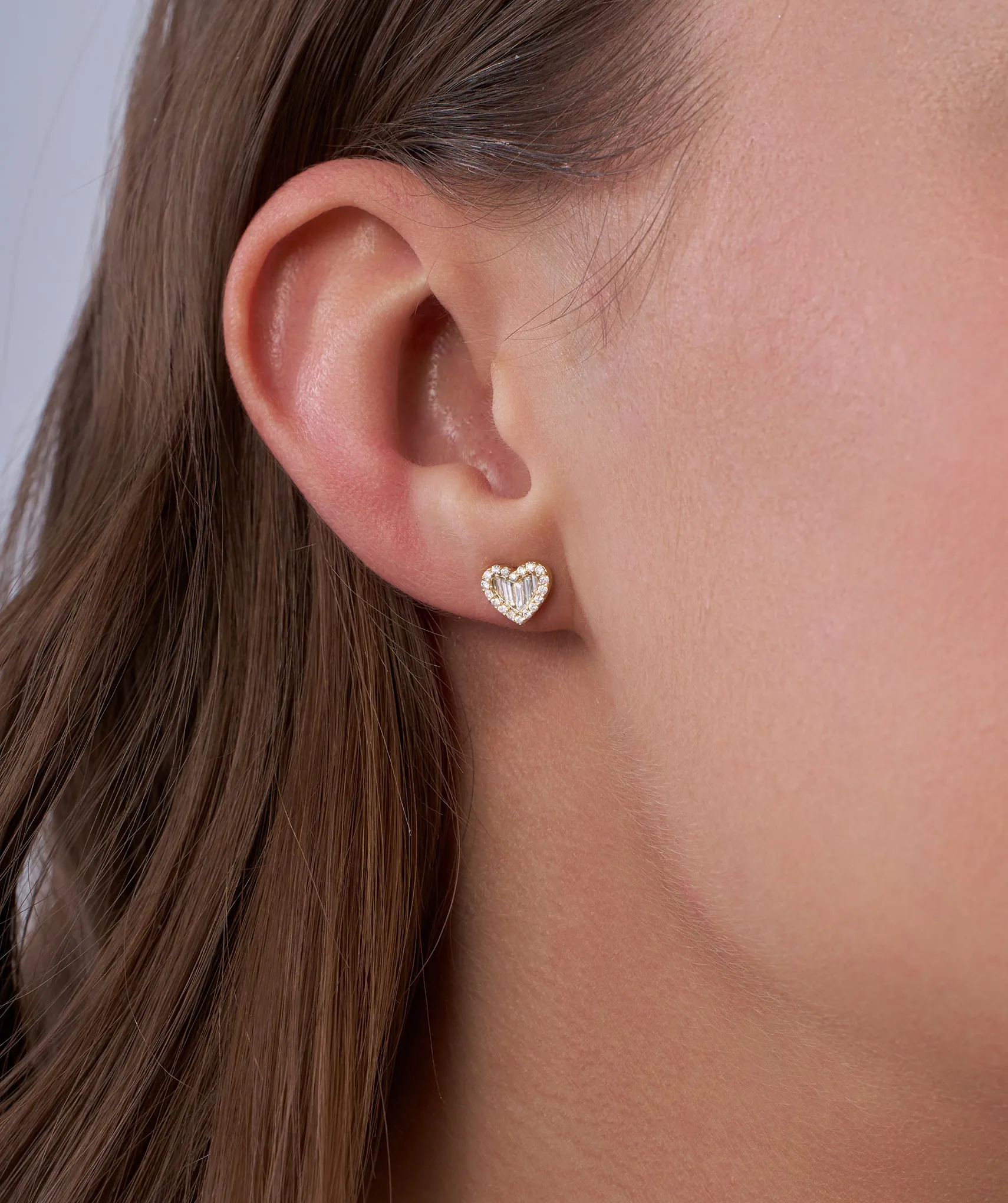 14K Gold Heartbeat Diamond Earrings