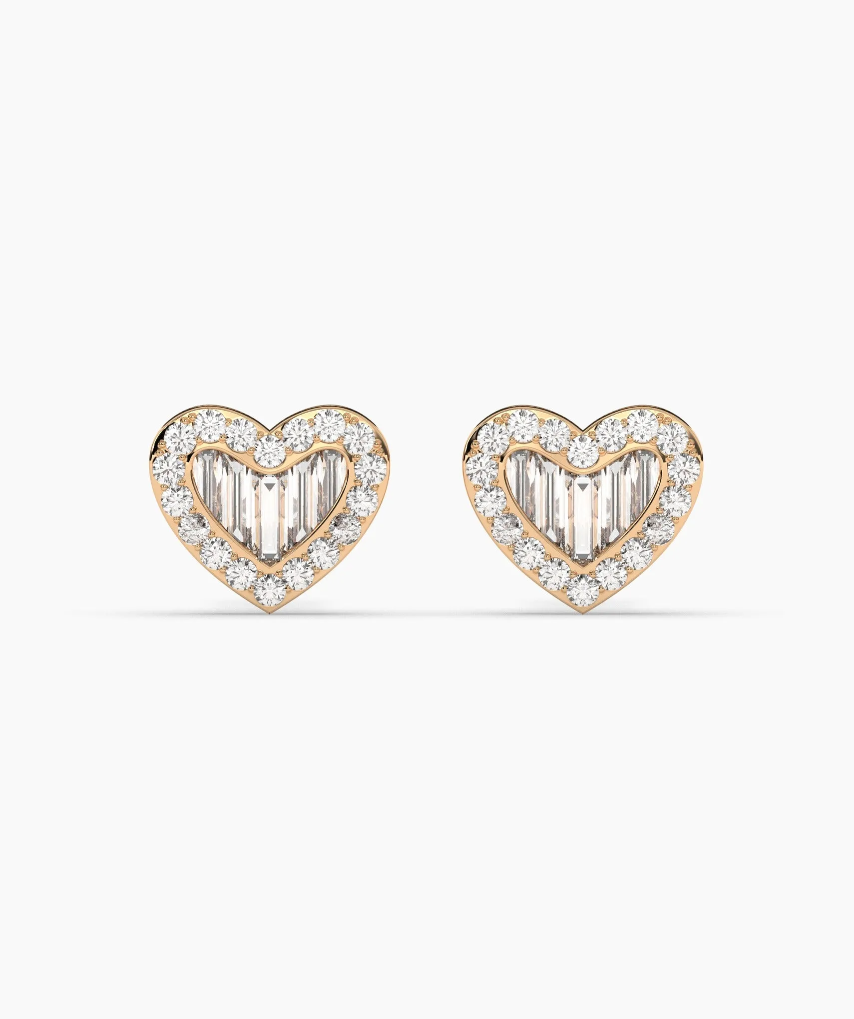 14K Gold Heartbeat Diamond Earrings