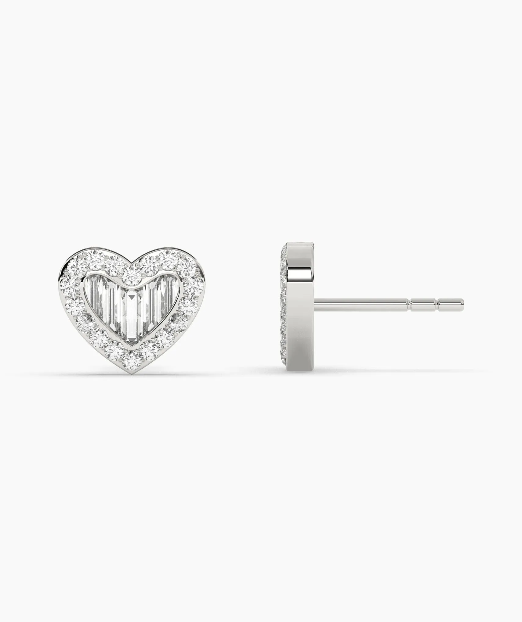 14K Gold Heartbeat Diamond Earrings