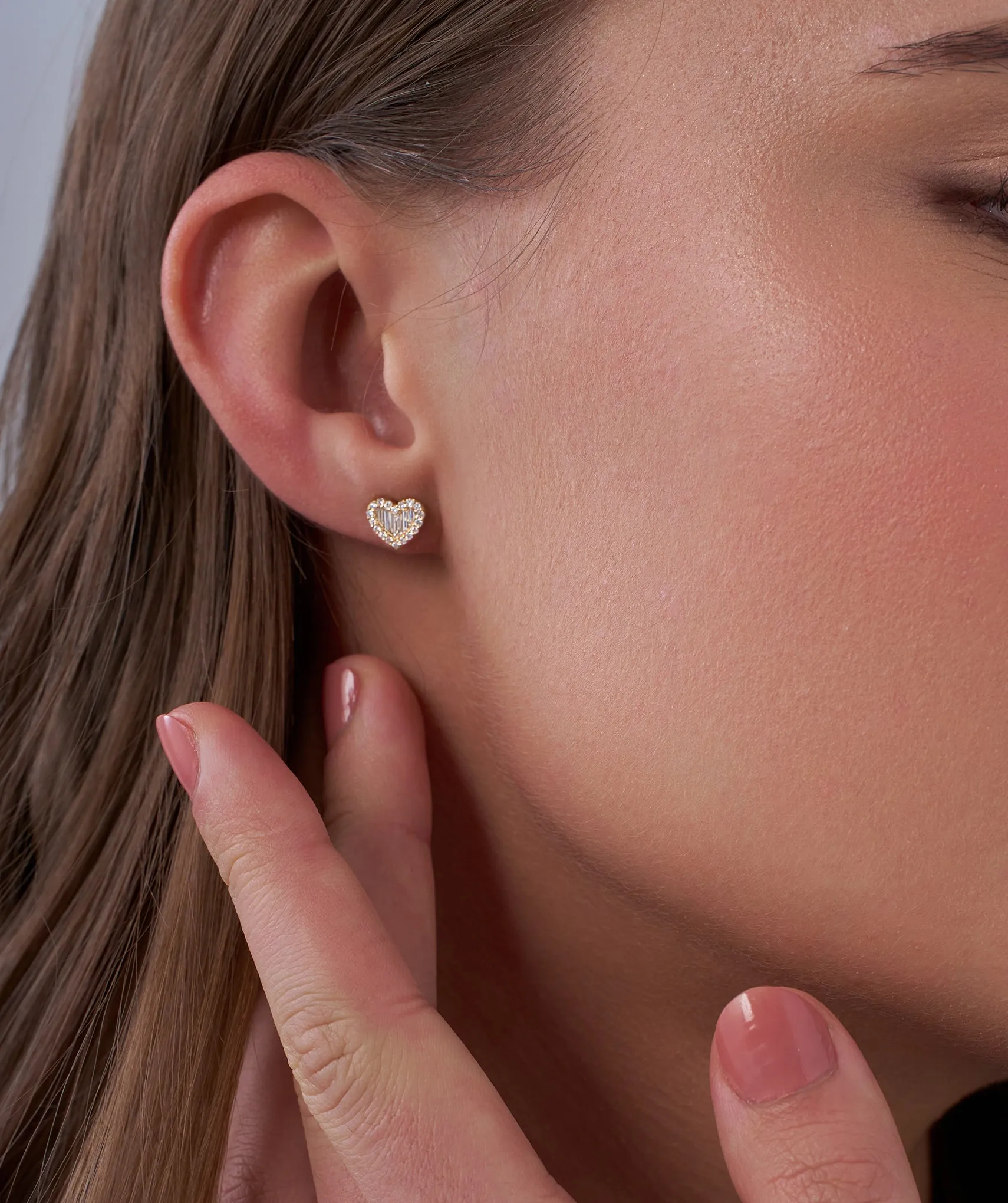 14K Gold Heartbeat Diamond Earrings