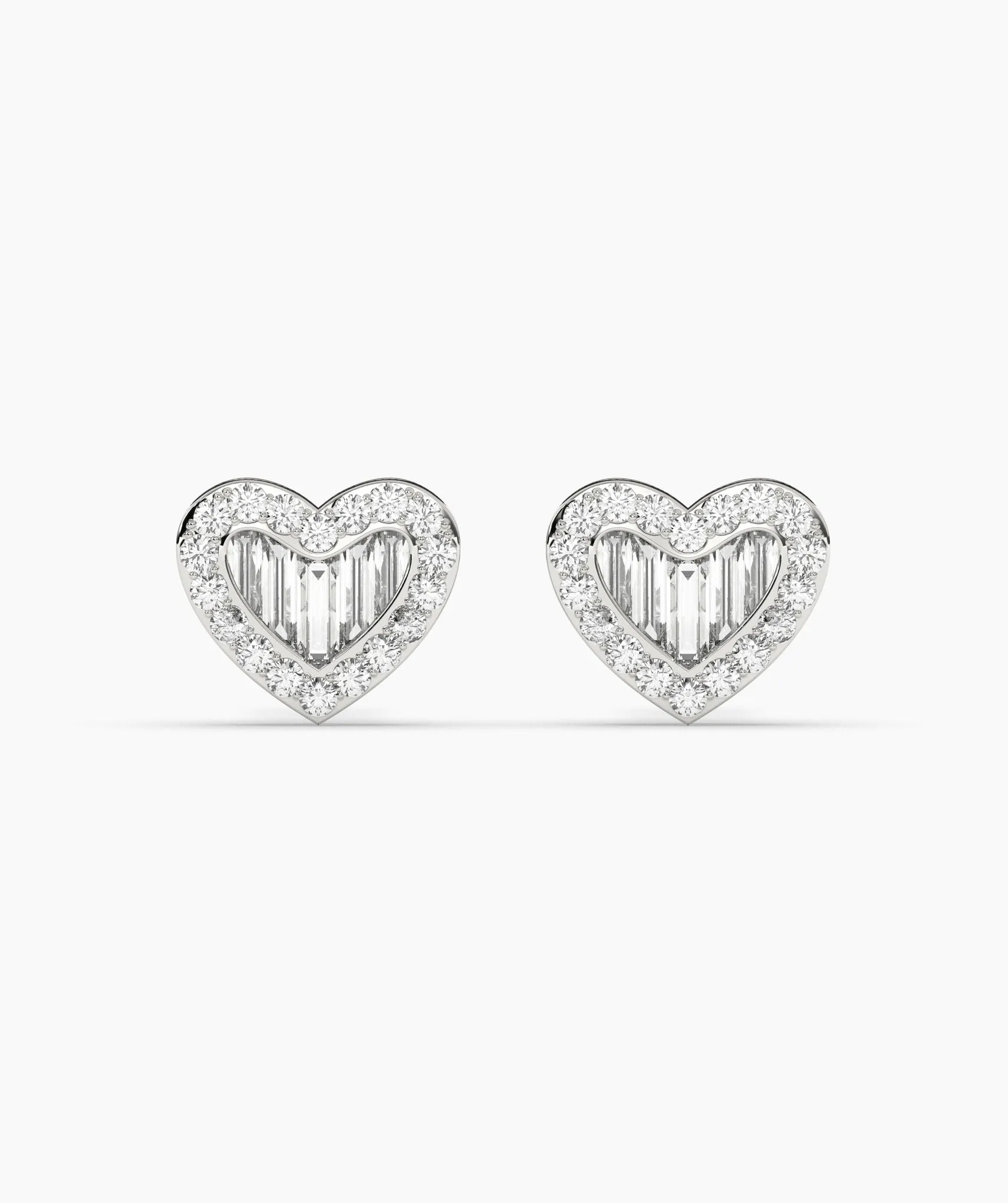 14K Gold Heartbeat Diamond Earrings