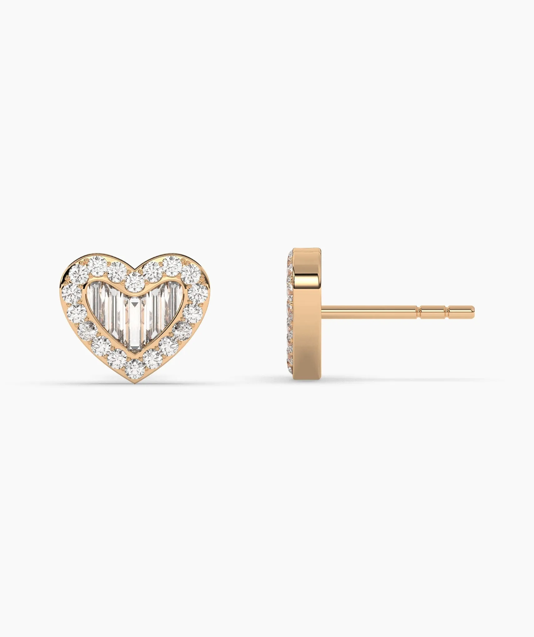 14K Gold Heartbeat Diamond Earrings