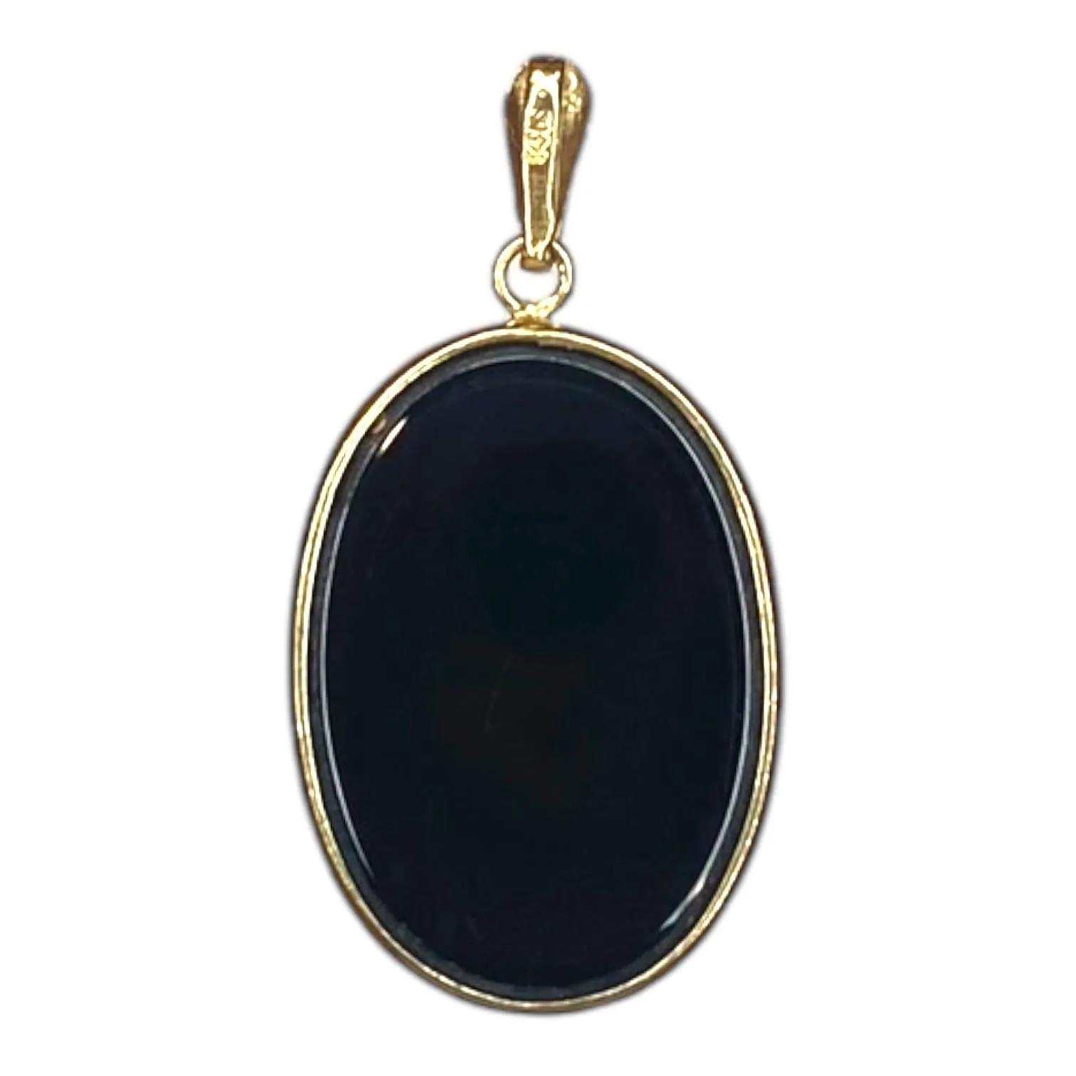 14K Gold Mother and Child Agate Cameo Pendant
