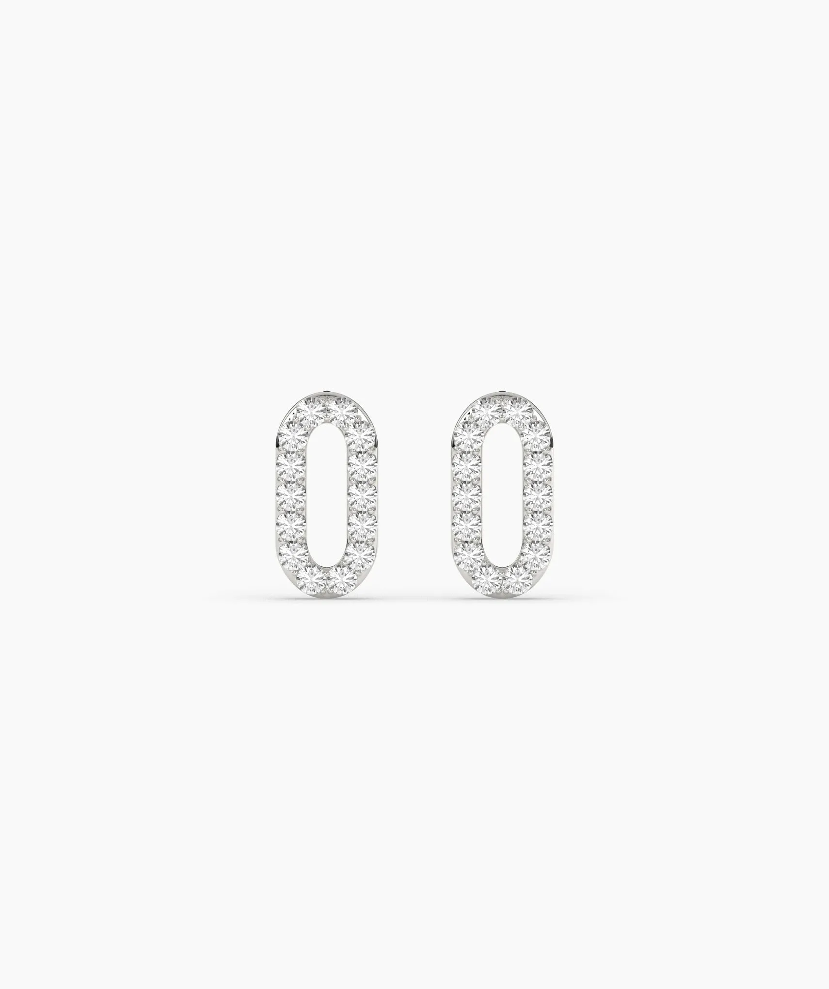 14K Gold Oval Style Sparkle Studs