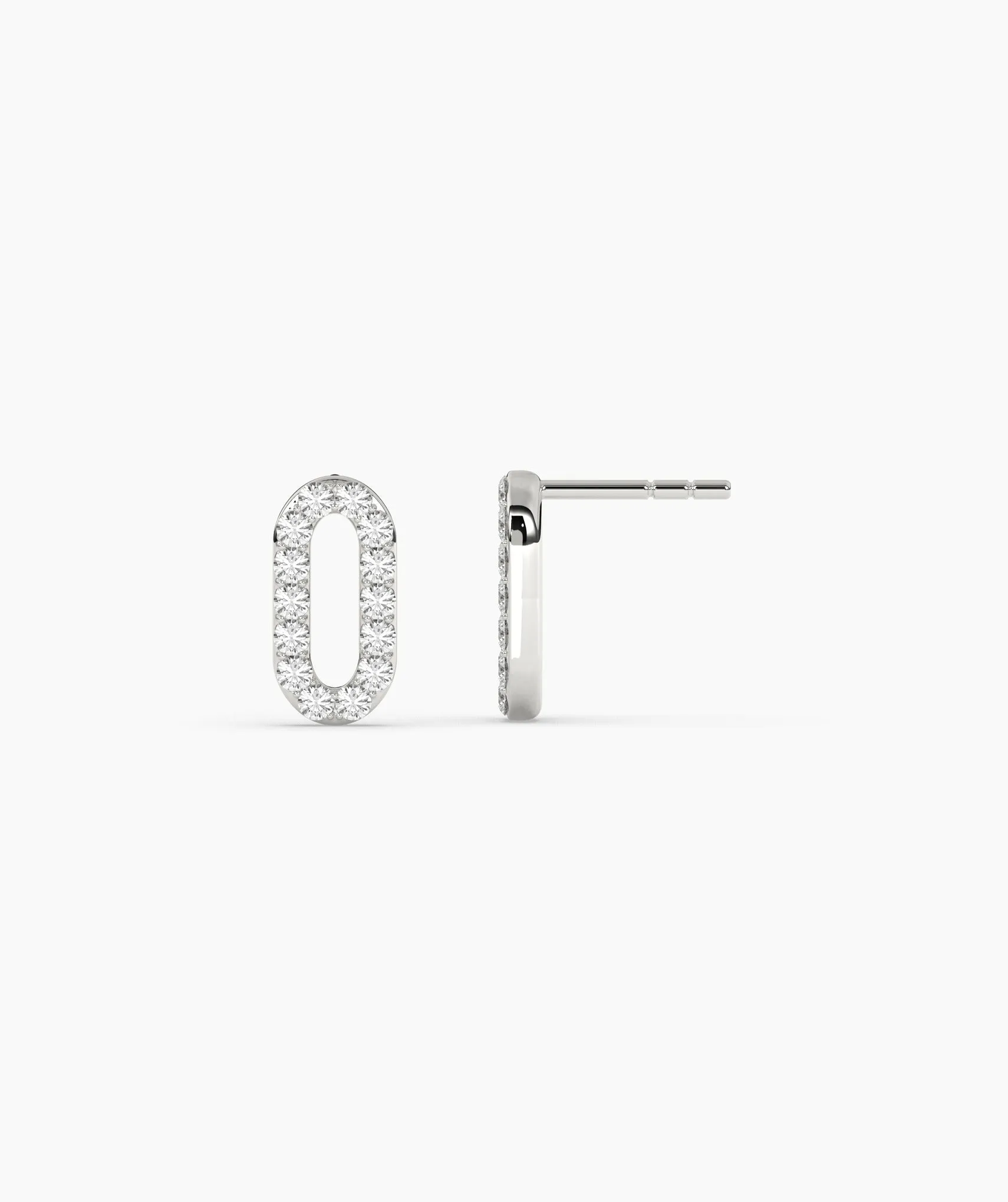 14K Gold Oval Style Sparkle Studs