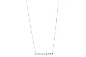 14K Gold Victorian Sapphire and Pearl Bar Pin Conversion Necklace