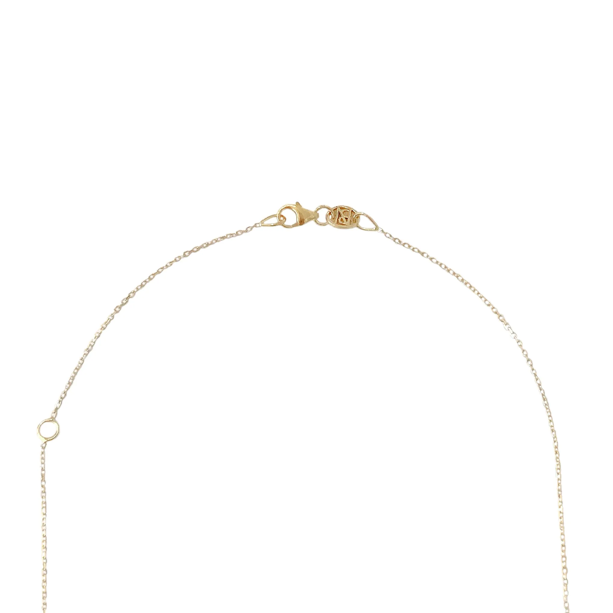 14K Gold Virgin Mary Miraculous Medal Mother of Pearl & Pavé Tsavorite Garnet Necklace, LIMITED EDITION