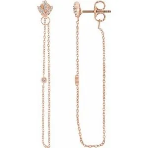 14K Rose .08 CTW Diamond Chain Earrings