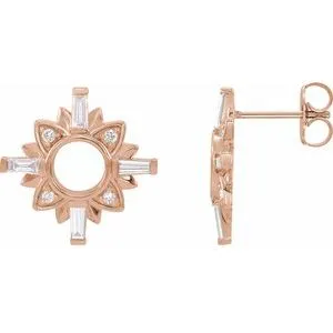 14K Rose 1/2 CTW Diamond Celestial-Inspired Drop Earrings