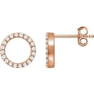 14K Rose 1/5 CTW Natural Diamond Circle Earrings