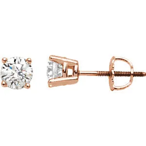 14K Rose 5 mm=1 CTW Diamond Earrings